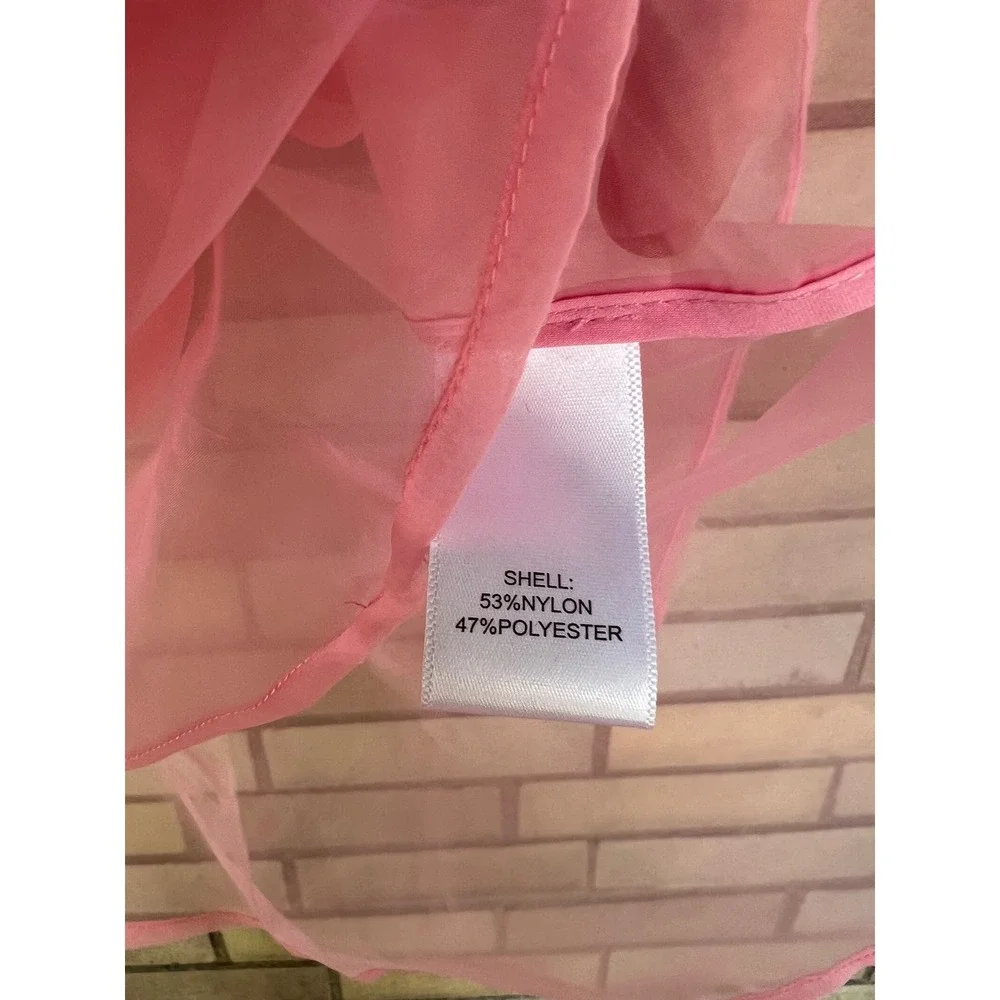 Nicole Miller New York Pink Sheer Organza Button Down Shirt Size Small NWT - Picture 4 of 5